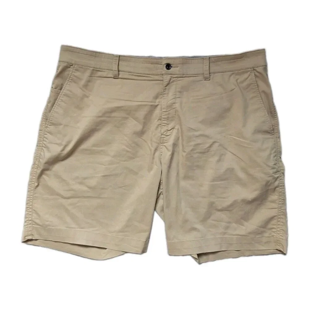 Nike Dri-FIT Men’s Khaki Chino Golf Shorts Tan Flat Front Size 40x7 GUC